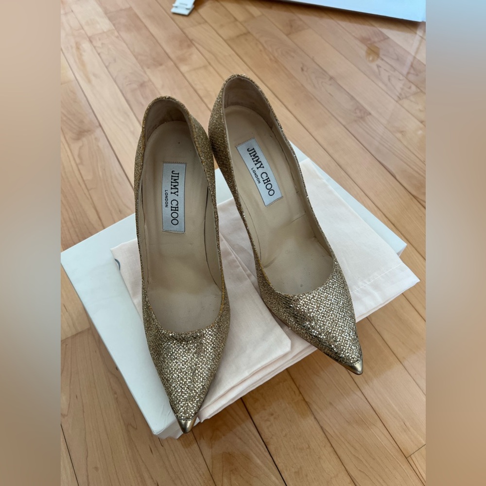 Jimmy Choo Women's Abel glittered woven pumps